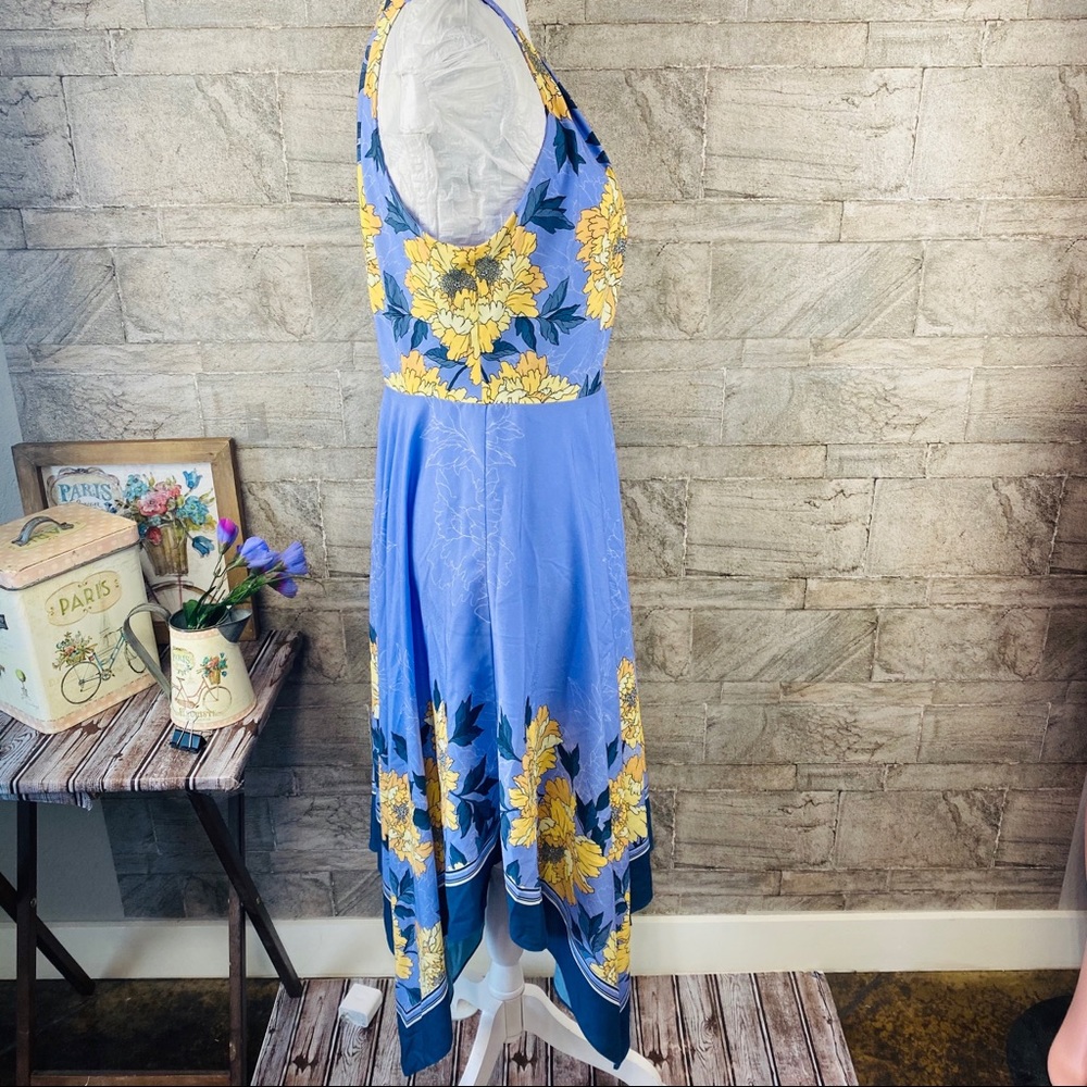 Adrianna Papell Floral Halter Asymmetrical Dress - Picture 5 of 12
